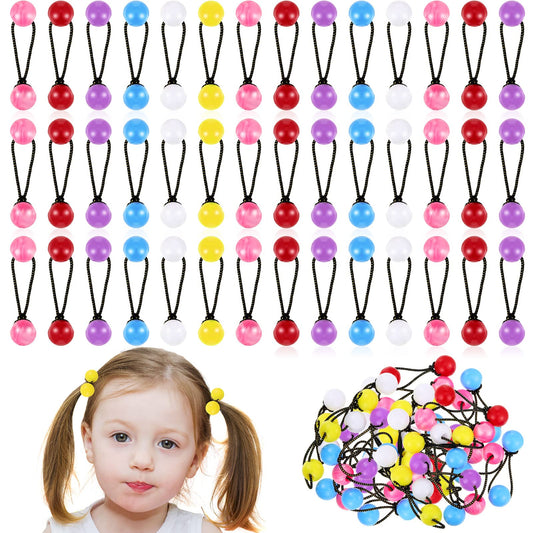 36 Pieces Hair Ties Hair Balls Ponytail Holders Colorful Twin Bead Ponytail Balls 80s 90s Elastic Hair Accessories for Baby Kid (Multicolor,16 mm)