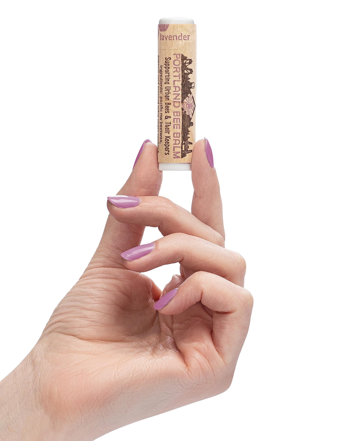 Portland Bee Balm All Natural Handmade Beeswax Based Lip Balm, Lavender 24 Count