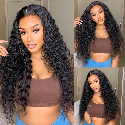 Tendersse Deep Wave Lace Front Wigs Human Hair Brazilian 10A Virgin Hair Pre Plucked Human Hair Wigs With Baby Hair 150% Density Nature Color Human Hair Wigs For Black Women(22inch)