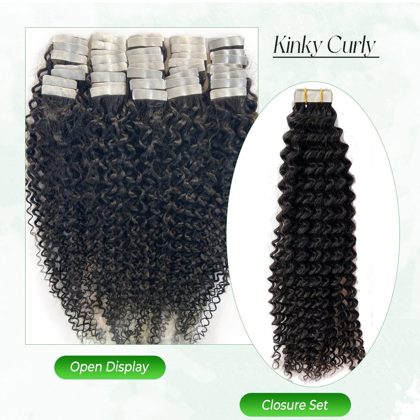 Tape in Hair Extensions Human Hair Black Women Kinky Curly Real Hair Extensions Tape ins Human Hair, 100G 20Inch 40 Pieces Double Sided Seamless Invisible Tape in Hair Extensions for Short Hair