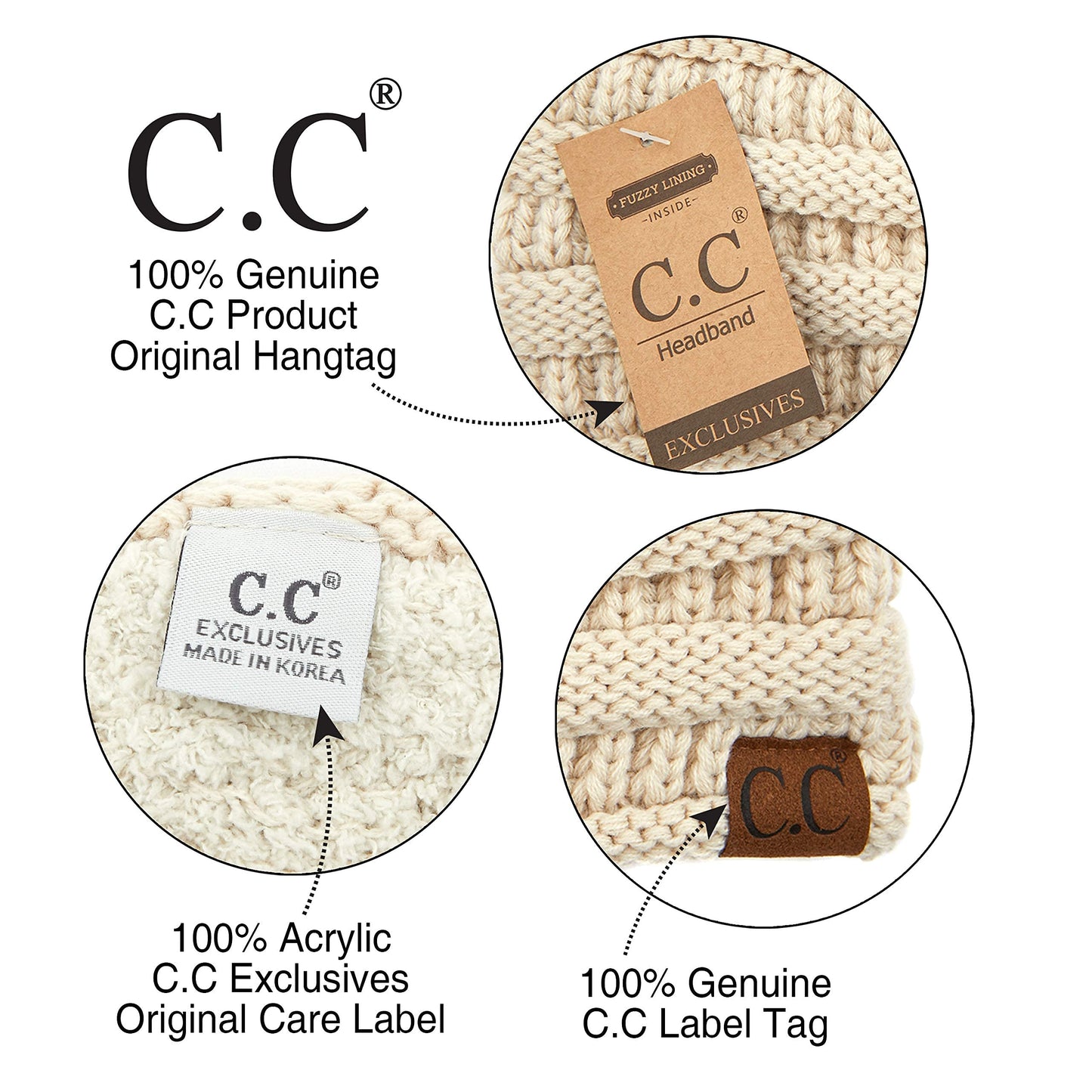 C.C Exclusives Solid Ribbed Headwrap (HW-21) (Camel)