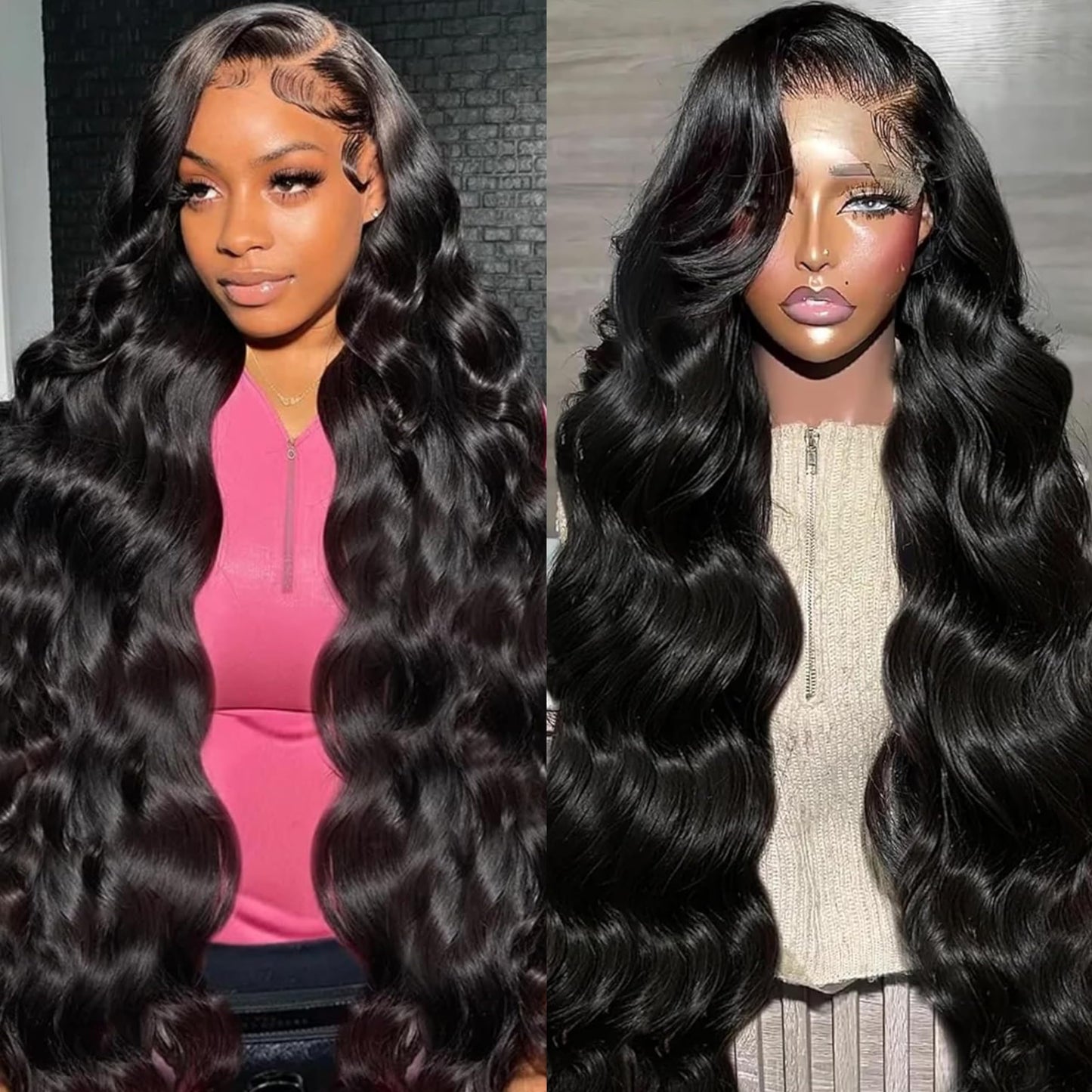 13x4 Lace Front Wigs Human Hair Pre Plucked 180% Density Body Wave Human Hair Lace Front Wigs Brazilian Glueless Wigs Human Hair Pre Plucked Natural Color 20 inch