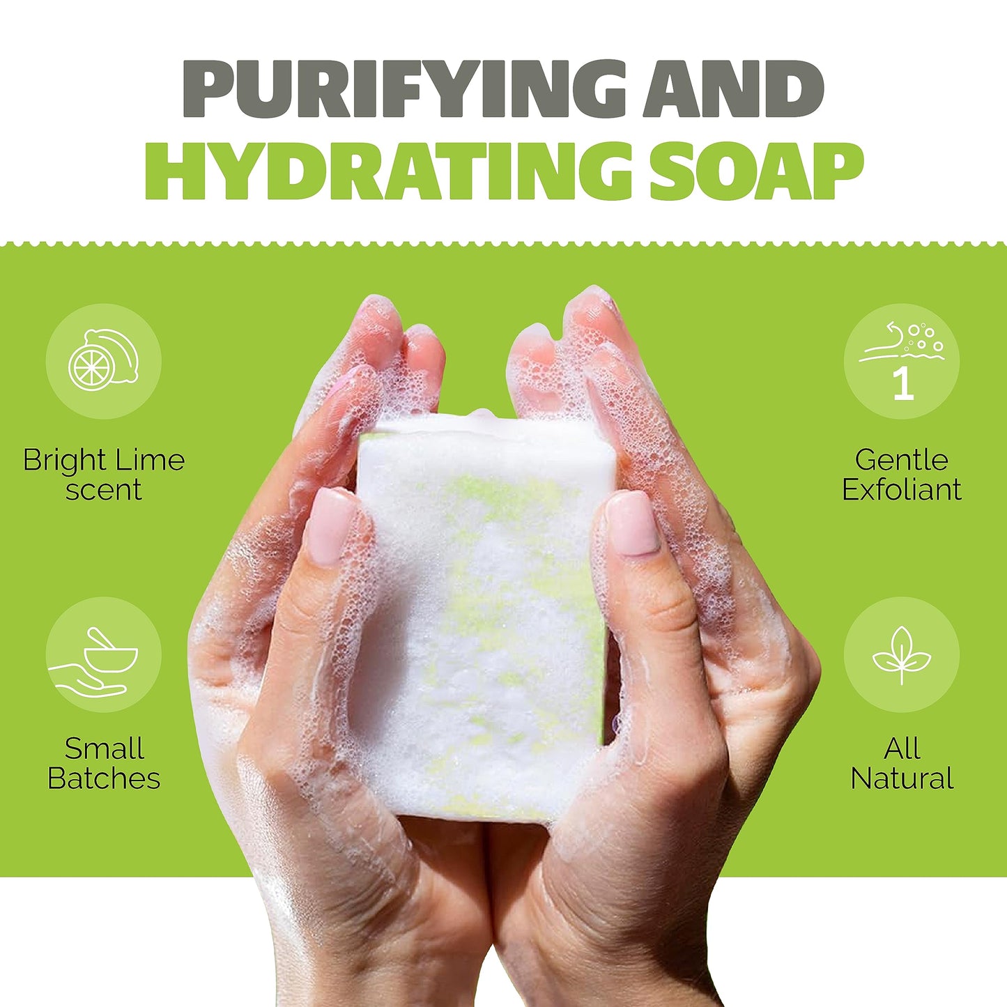 BOOTLEG BATH Natural Gentle Exfoliating Bar Soap- Salted Margarita, Citrus Scent with Sea Salt, Body Soap for Men and Women, Eco Friendly, Handcrafted Body Soap Made in USA, 4.4 oz Each Bar