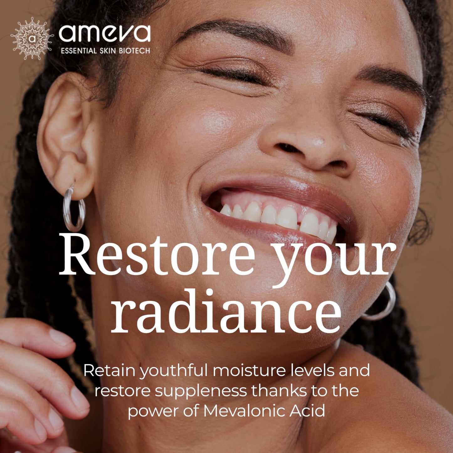 AMEVA Mevalonic Acid Skin Activating Moisturizer: 100% Plant-Based, Vegan, Anti-Aging Formula, For Sensitive Skin, Boosts Collagen, Hyaluronic Acid and Retinol, Reduces Redness, Jojoba Oil, Ceramides