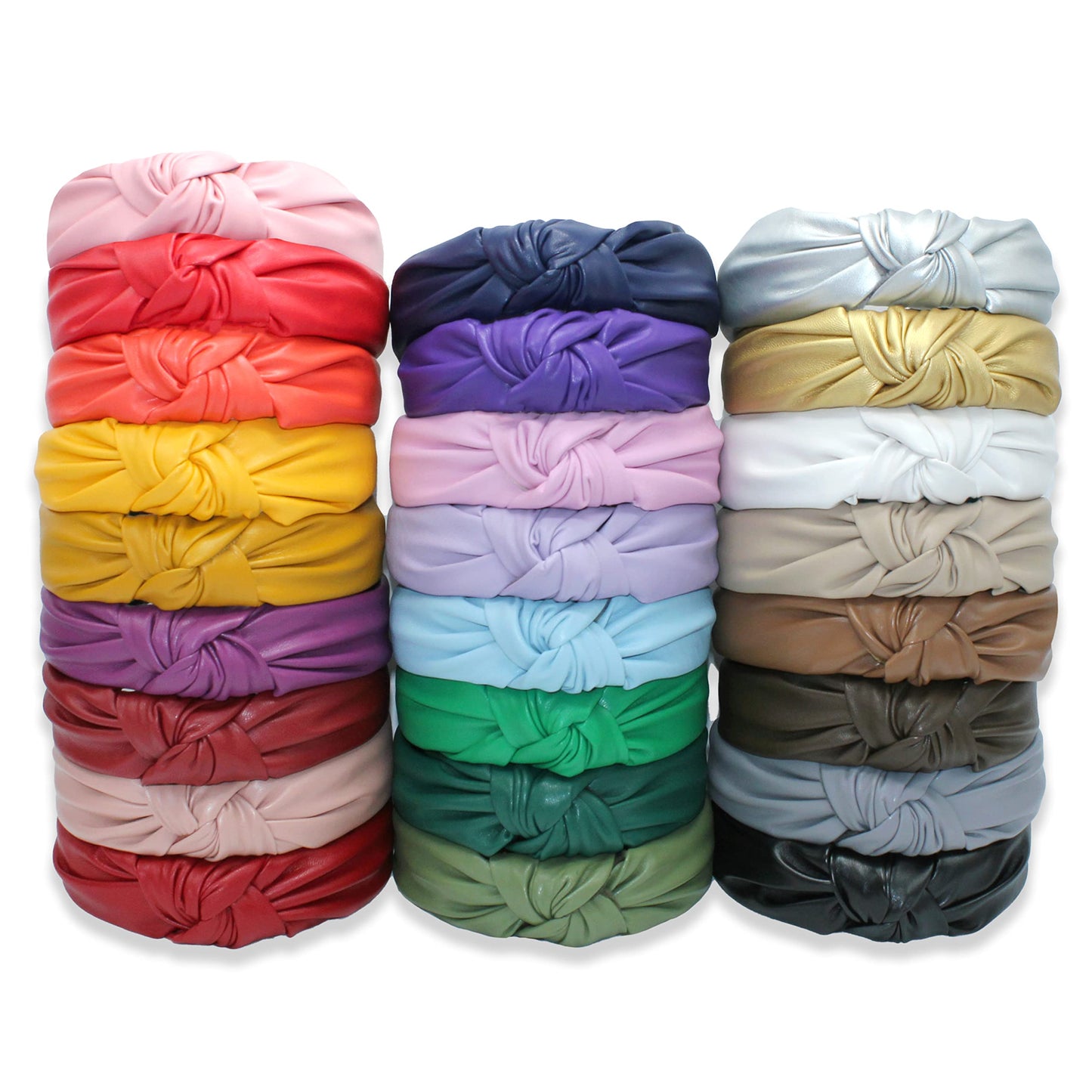 YETASI Headbands Women Off-White Leather, Headbands Girls Headbands Trendy, Womens Headbands are Knotted Headbands for Women's Hair, Cute Headbands for Women, Top Knot Fashion Designer