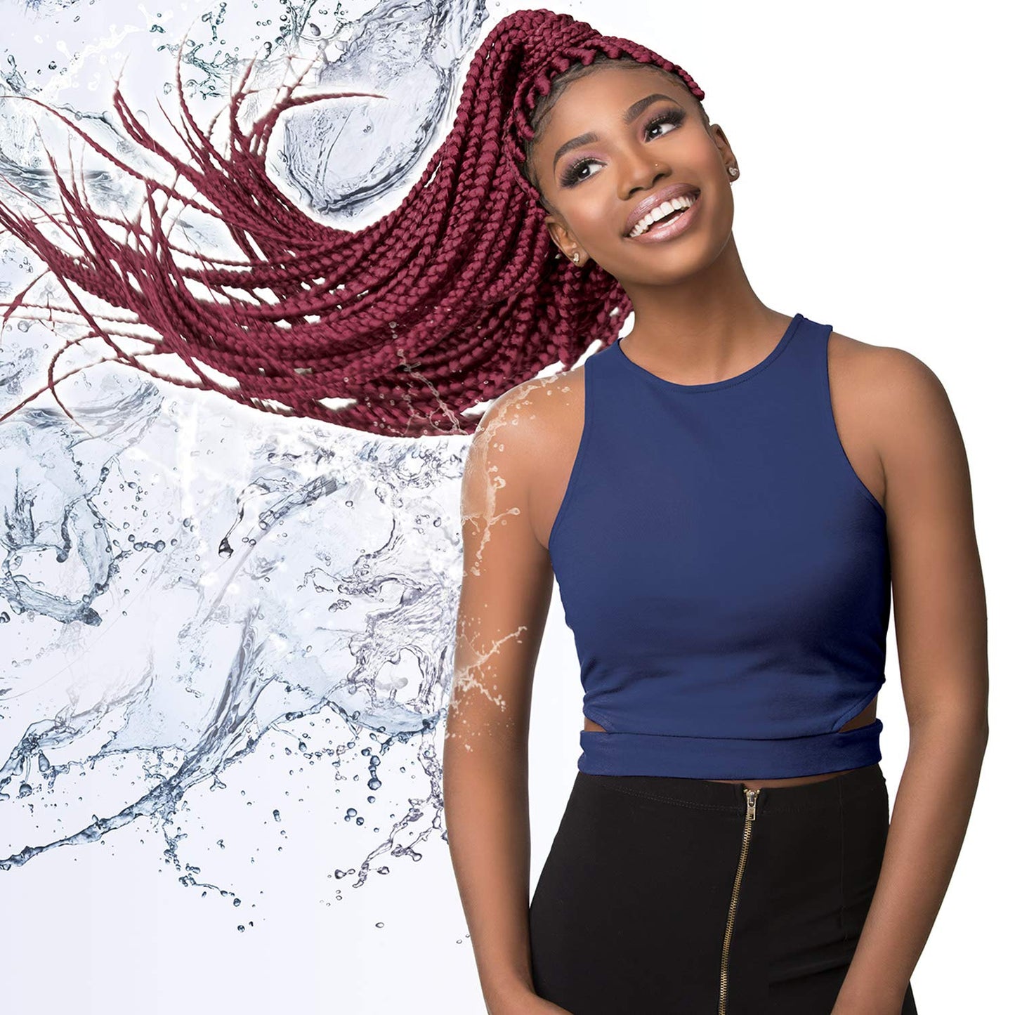 Xpression Sensationnel Synthetic Hair Braids 3X Ruwa Pre-Stretched Braid 24" (3 Packs, NPURPLE)