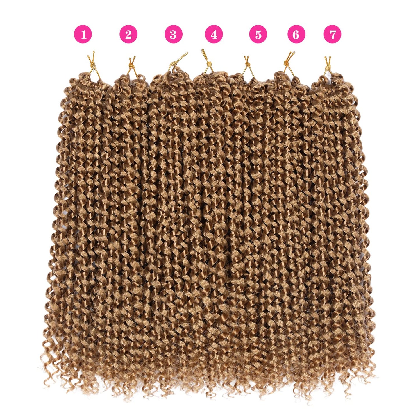 Ubeleco Blonde Passion Twist Hair,10 Inch Water Wave Crochet Hair For Women Short Passion Twist Crochet Hair Passion Twists Braiding Hair Curly Braiding Hair Extensions (10 Inch (Pack of 7), #27)