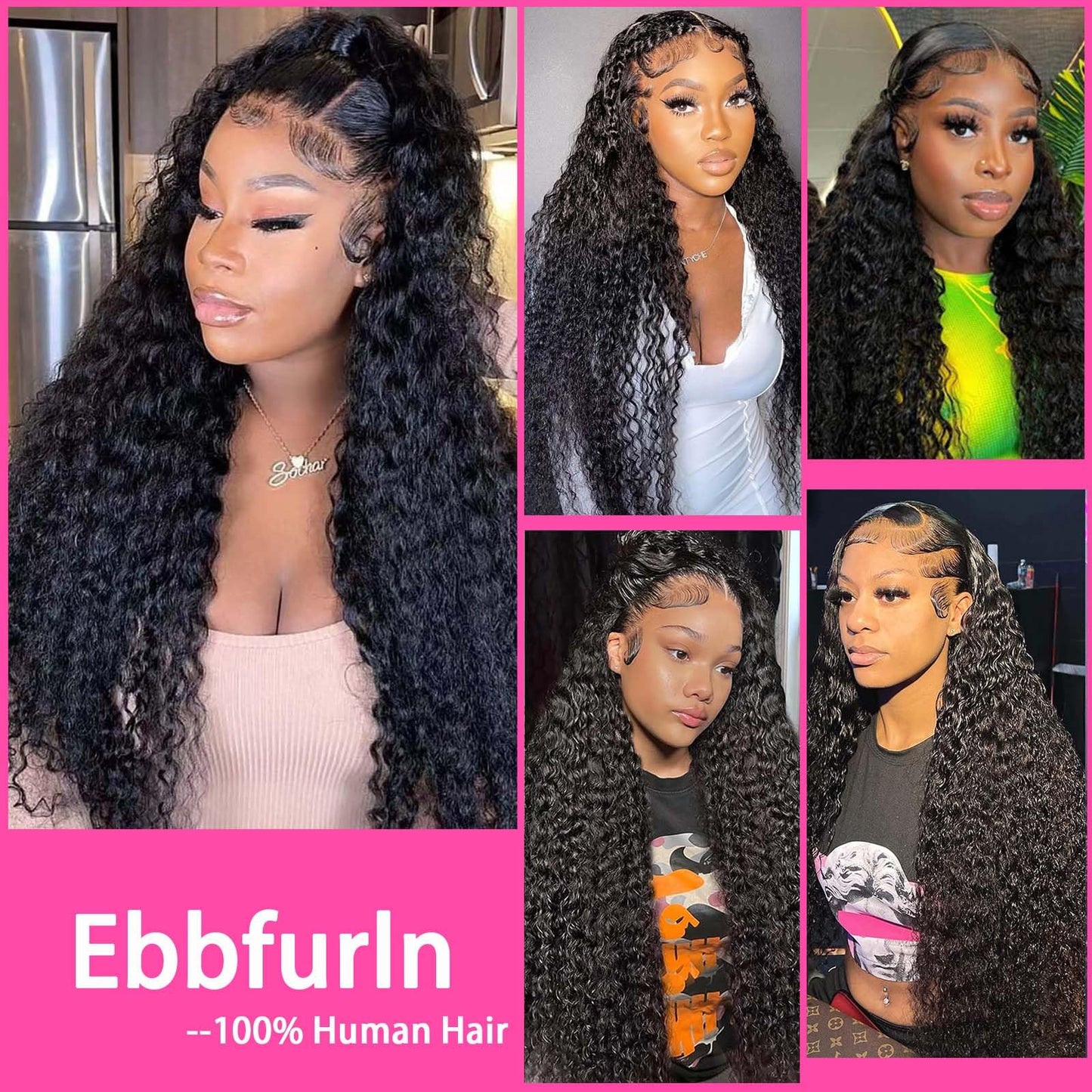 13x4 HD Lace Front Wigs Humair Hair, Deep Wave Lace Front Wigs Human Hair Pre Plucked,150% Density Curly Lace Front Wigs Human Hair Deep Curly Wig For Black Women With Babyhair(20inch Deep Wig)