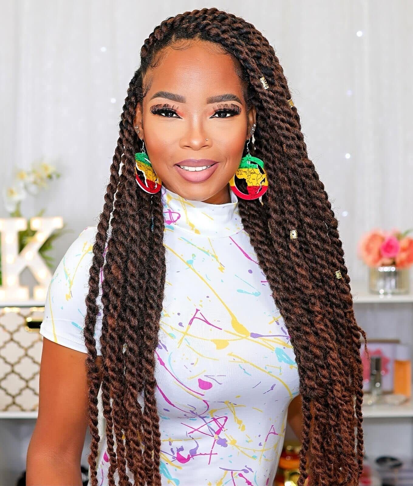 Toyotress Marley Twist Braiding Hair - 18 Inch Ombre Brown Long Marley Hair For Faux Locs, Afro Kinky Curly Marley Twist Crochet Hair Extensions Synthetic Crochet Braids (18 Inch, OT30-6P)