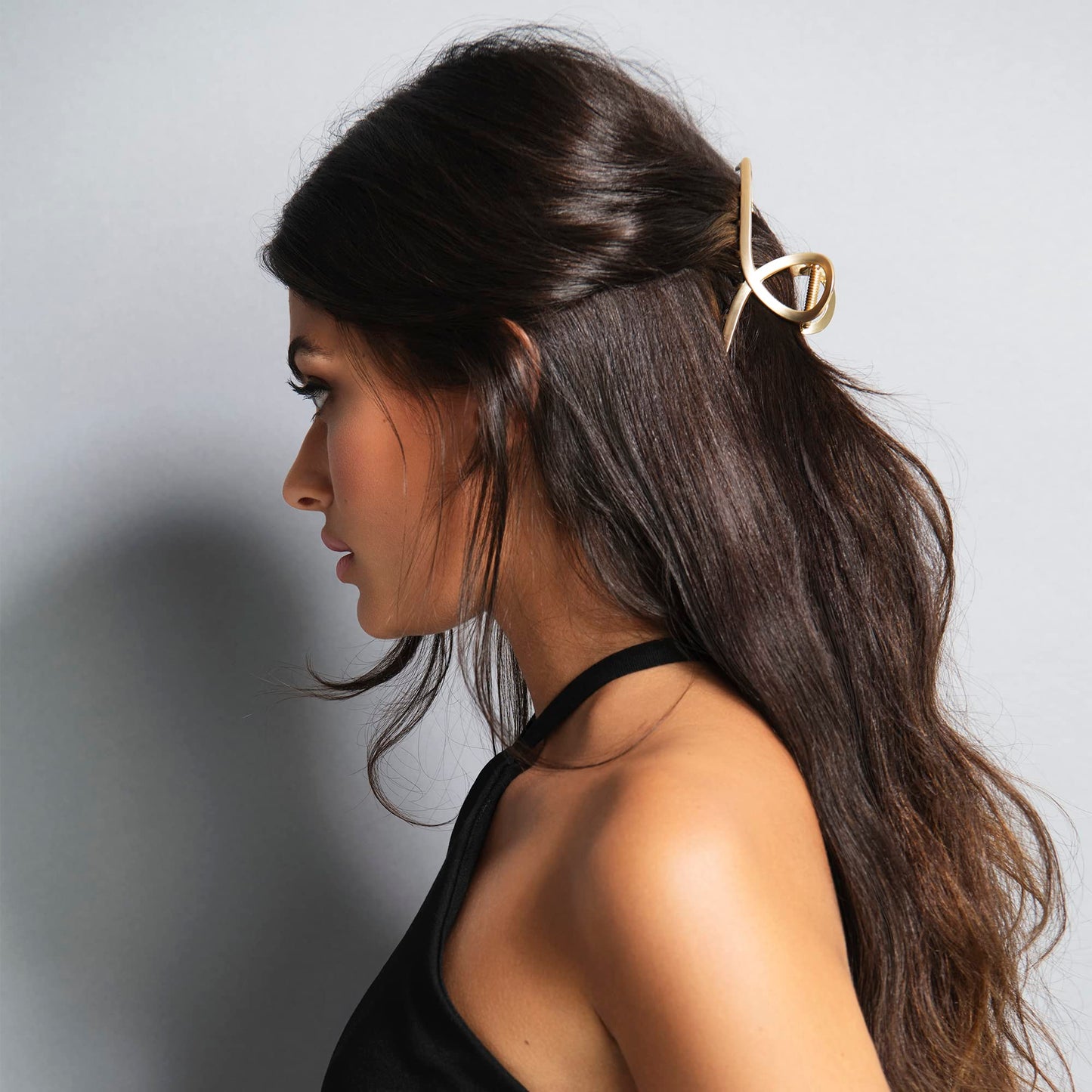 The Hair Edit French Twist Claw Clip - Large Gold Metal Loop Jaw Clip