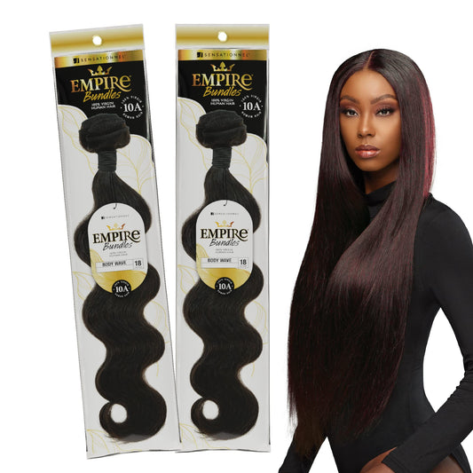 Sensationnel Empire Bundle weave hair - human hair extensions unprocessed bundle hair - Empire Bundles Body Wave 2 pack (16 inch, 613 BLONDE)