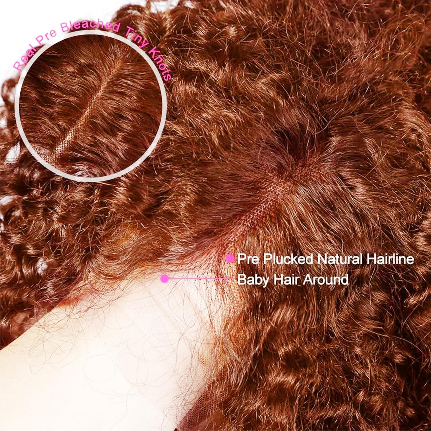 TopSilky Reddish Brown Lace Front Wigs Human Hair 13X6 Curly Lace Front Human Hair Wig 180% Density Auburn Brown Kinky Curly HD Transparent Lace Front Human Hair Wig Pre Plucked 12 Inch