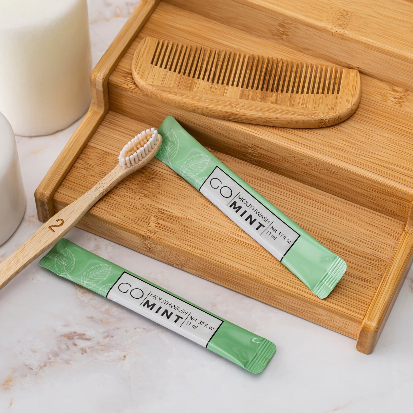 BOLD Mint GO Travel Size Mouthwash Packets BOLD Mint – Individual Mini Mouthwash for Fresh Breath - Smart Packet Design to reduce travel bottle waste -BOLD Mint Flavored Portable Travel Mouthwash Bulk