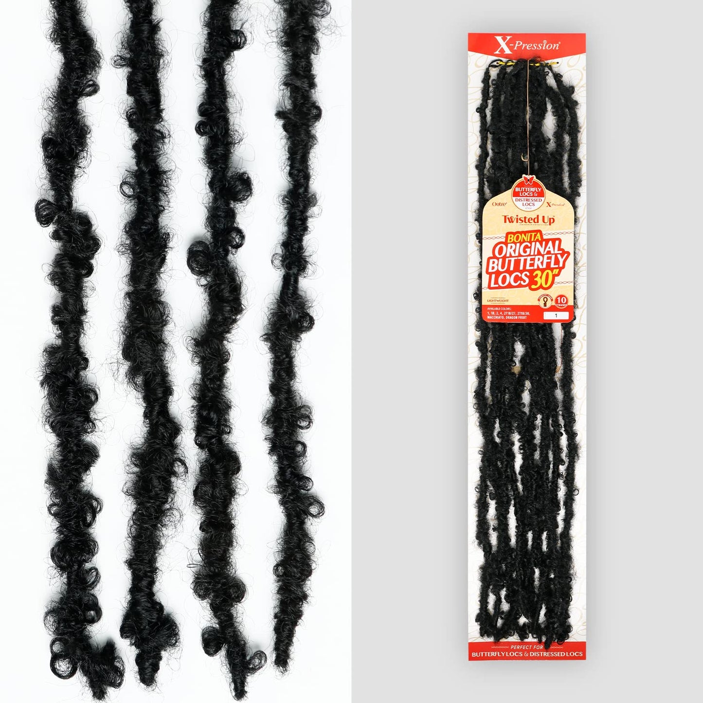X Pression Outre Crochet Braids X-Pression Twisted Up Bonita Original Butterfly Locs 30inch (5-pack, DRAFRU)