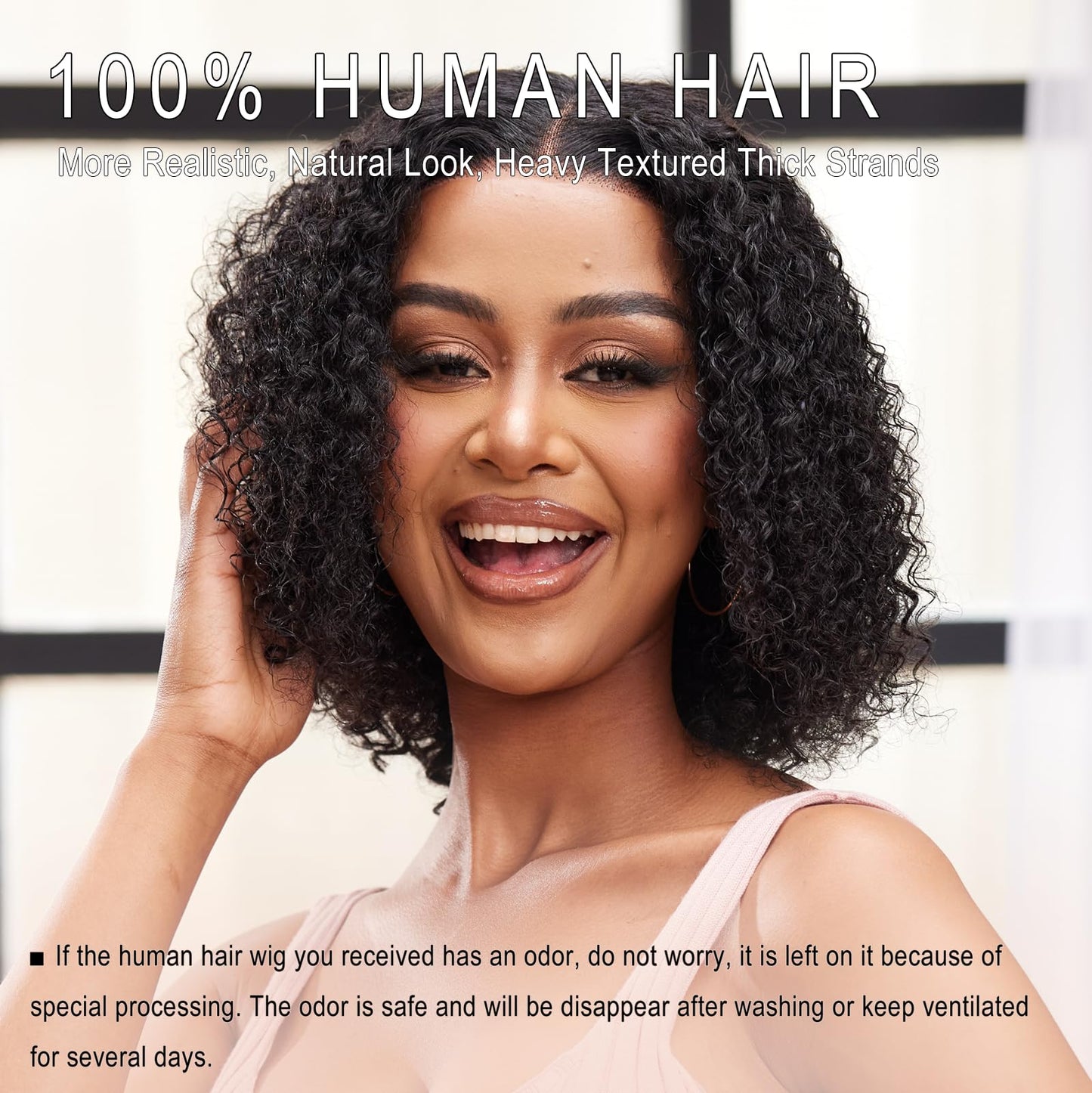 SwaaVee 5x5 Short Deep Wave Lace Front Wigs Human Hair 180 Density Deep Wave Frontal Wigs HD Lace 10 Inch Short Curly Bob Wigs for Black Women Curly Lace Front Wig 100% Human Hair