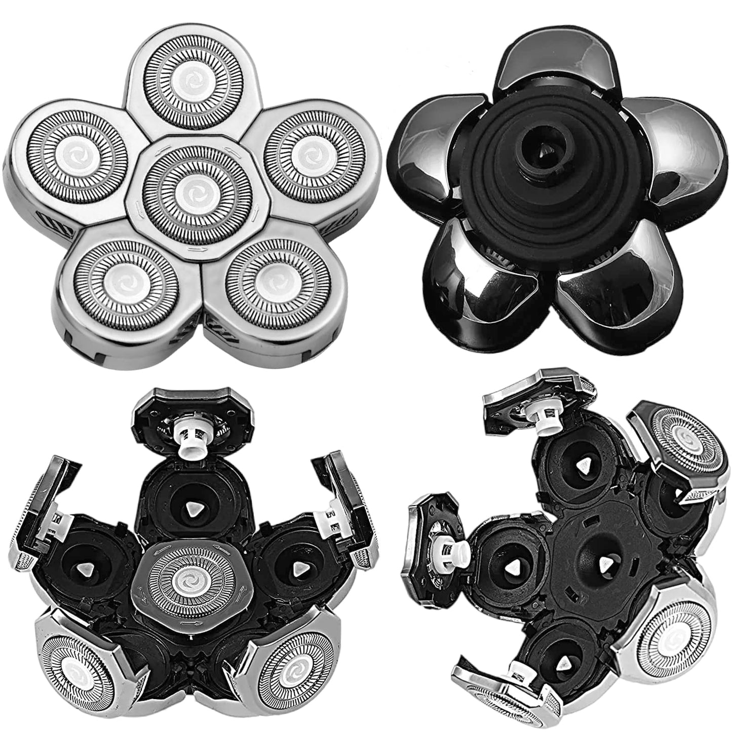 UPTARD Head Shaver Replacement Heads,Head Shaver Replacement Blades, Head Shavers for Bald Men,head shavers for men, Stainless Steel Rotary Blades for Electric Head Razor (silver6)