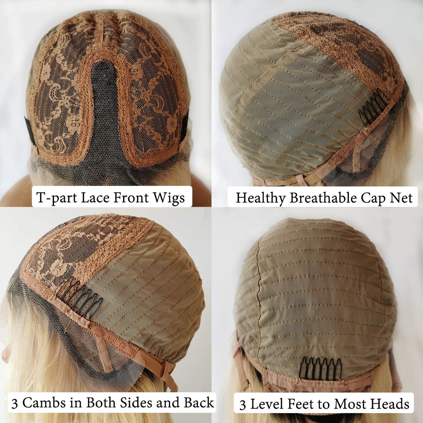 Ombre Blonde Bob Wigs 13x1x4 for Black Women Lace Front Wigs Human Hair Pre Plucked Lace Frontal Wig with Baby Hair (12 Inch, 1B/613 T-part)