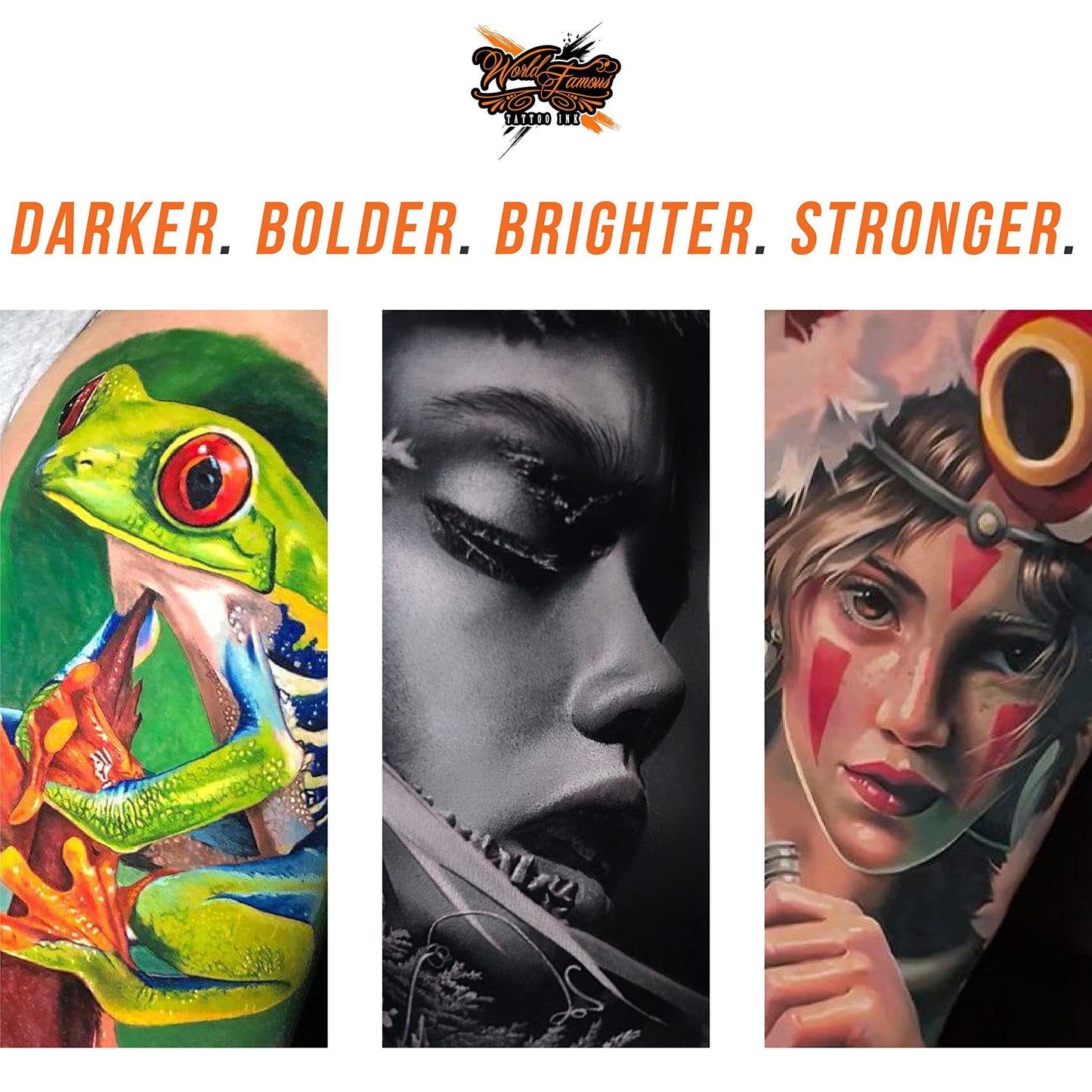 World Famous Tattoo Ink Bundle with Triple Blackout Tattoo Ink (4 oz) & 7 Color Simple Tattoo Kit (7 Bottles, 0.5 oz Each) - Professional Tattoo Ink & Tattoo Supplies - Skin-Safe, Vegan & Non-Toxic