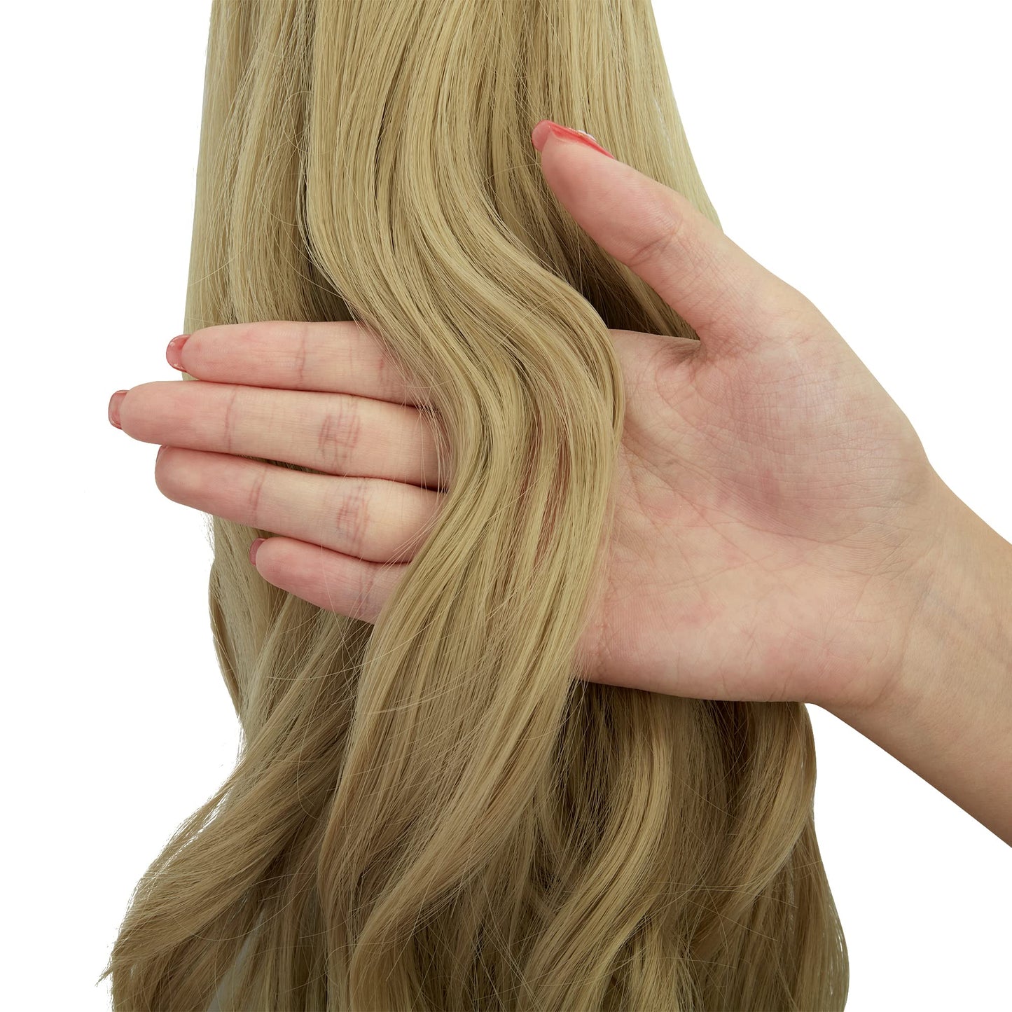 OMGREAT Claw Ponytail Hair Extension One Piece Cute Clip in on Ponytail Claw Synthetic Straight Curly Hairpieces 18" Curly Ash Blonde