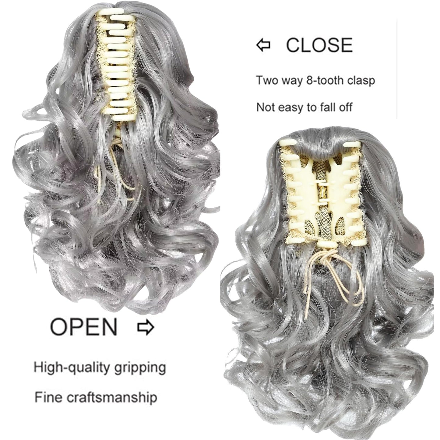 12" Short Curly Claw Ponytail Extensions Clip in Hair Extensions Hairpiece Messy Tousled Updo Hair Bun hair accessories for Women Girls (#0906)