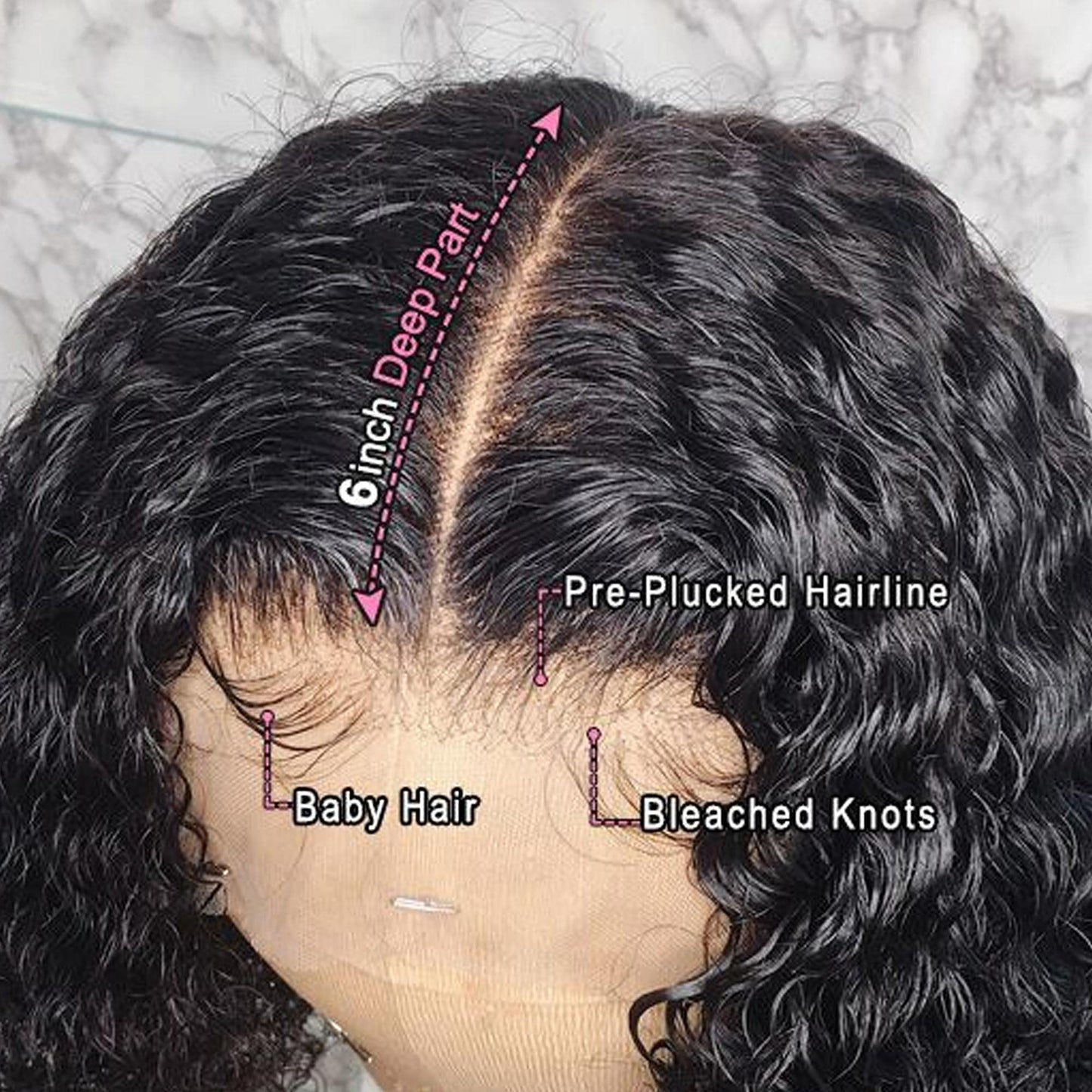 Venice Hair 13x6 Lace Front Human Hair Wigs for Black Women Virgin Curly Human Hair Wigs Short Lace Frontal Wig Pre Plucked with Baby Hair (14 inch, 150% density)