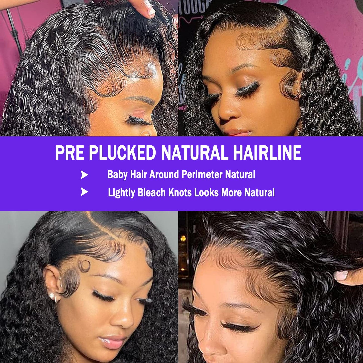 ONECHULY Water Wave Lace Front Wigs Human Hair 180% Density Pre Plucked with Baby Hair 13x4 Hd Transparent Water Wave Lace Frontal Wigs 22Inch Wear and go Glueless Wet and Wavy Wig for Women