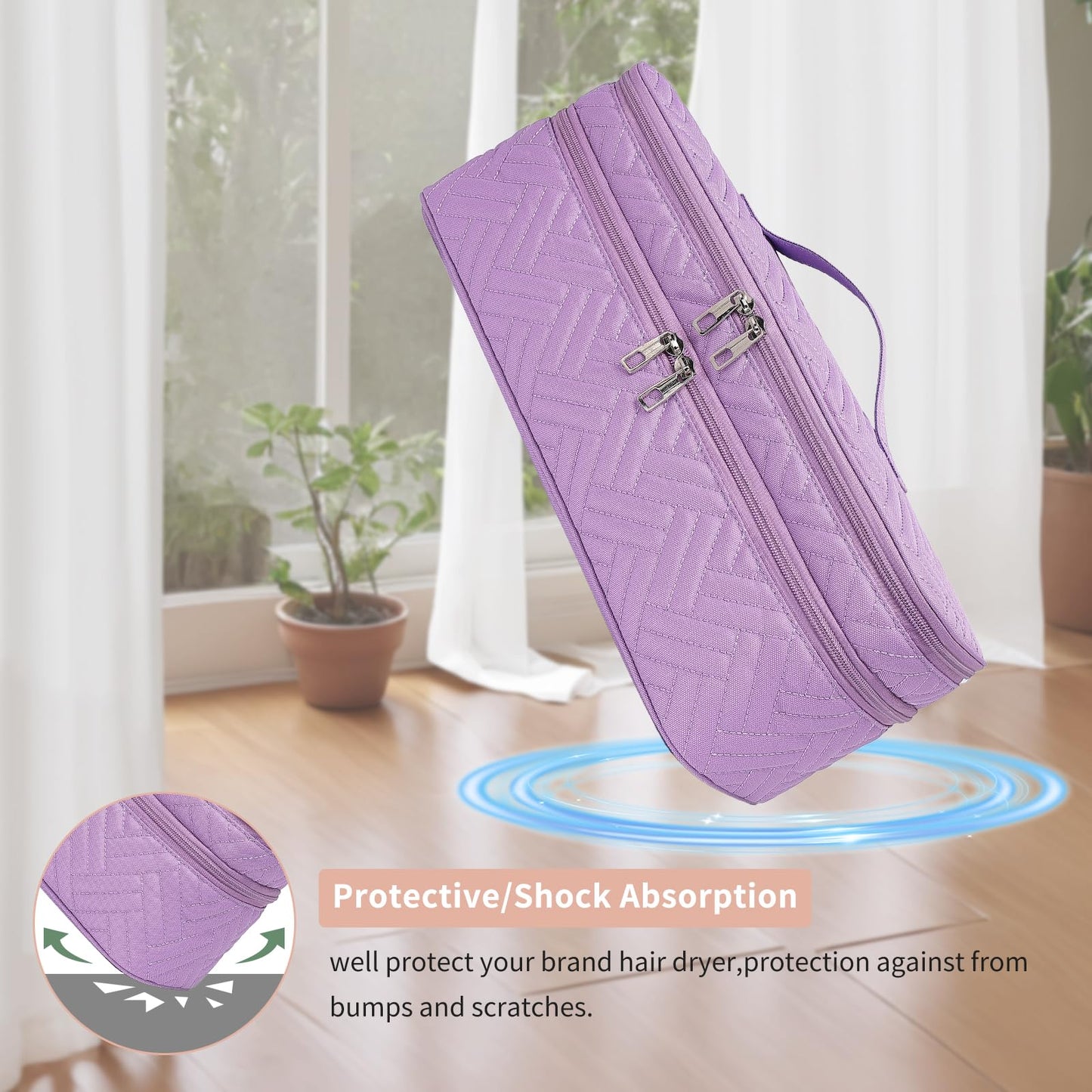 ARLMEGOR Double-Layer Carrying Case Apply to Revlon One-Step Hair Dryer, Travel Bag for Hair Volumizer/Styler,Water Resistant Storage Organizer Box,Compatible with FlexStyle Attachment (Bag Only)