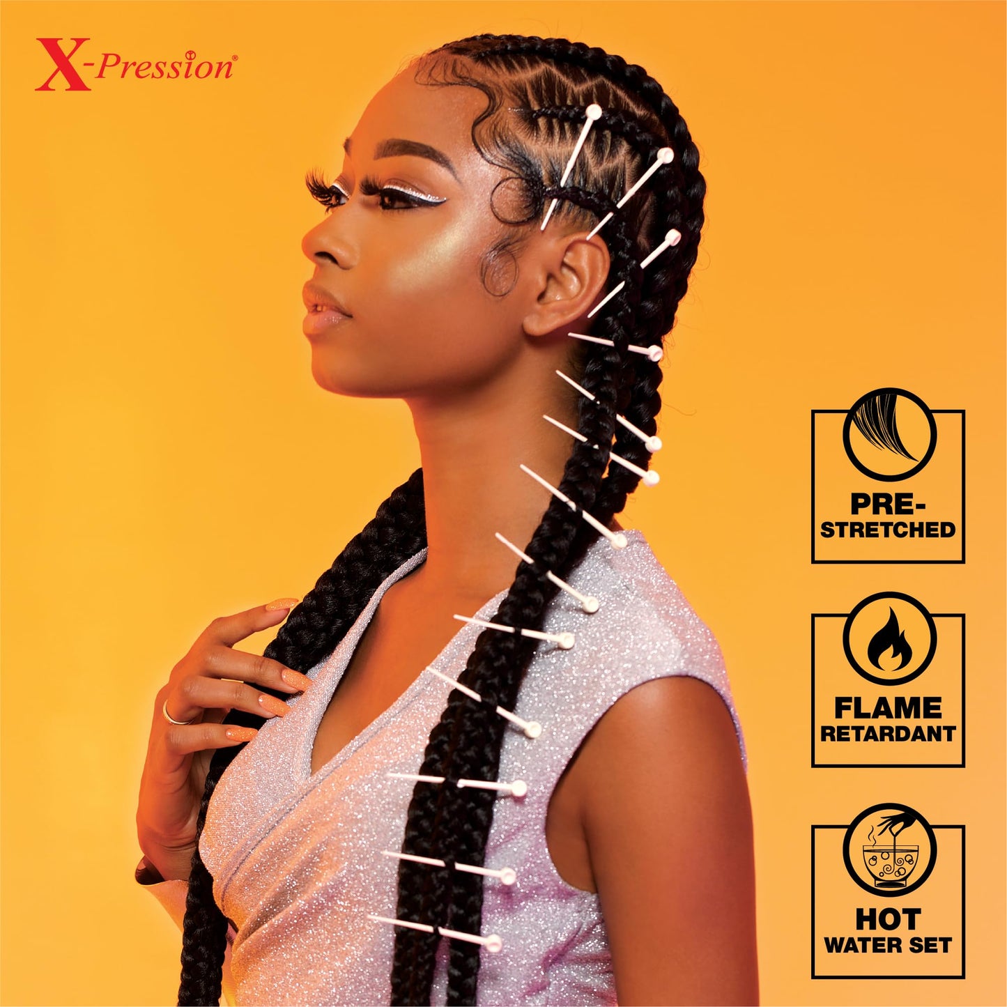 Sensationnel Xpression prestretched braiding hair - 4x xpression 38 inch flame retardant smooth yaki braid - 4x x-pression 38 inch (1 pack, BG BURGANDY)
