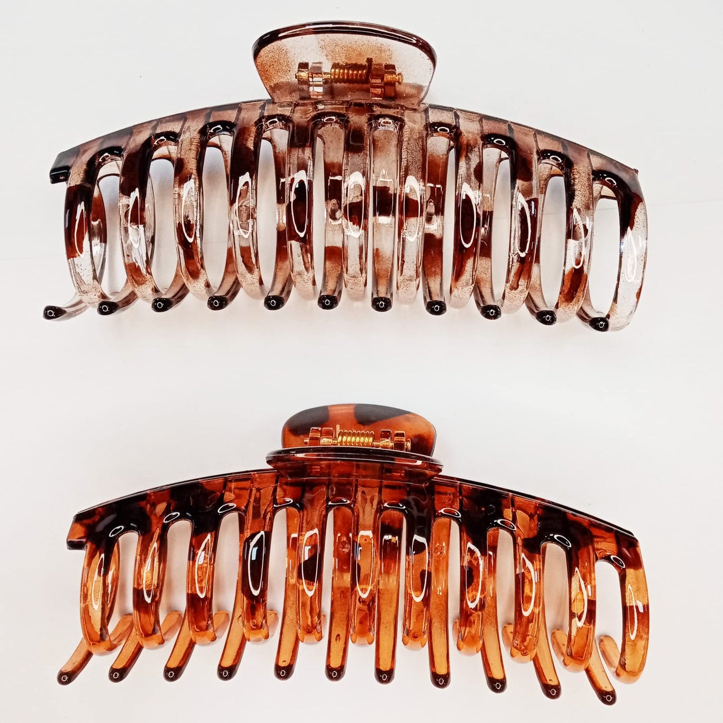 Accglory 5.5 Inches Extra Large Hair Clips for Long Thick Hair Women’s Jumbo Hair Claw Clips 2 Counts in Set Hair Accessories (light leopard and coffee leopard)