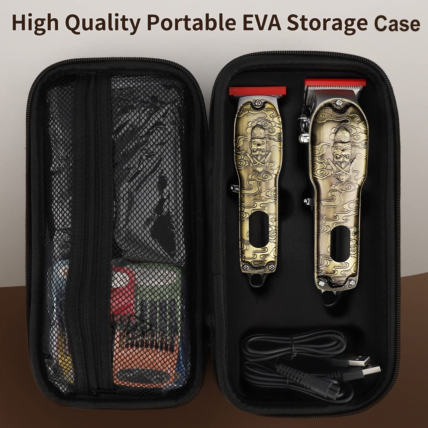 Suttik Professional Hair Clippers for Men Beard Trimmer Electric Shavers Set with Case, Cordless Barber Clippers for Hair Cutting Grooming Kit, Rechargeable, LCD Display