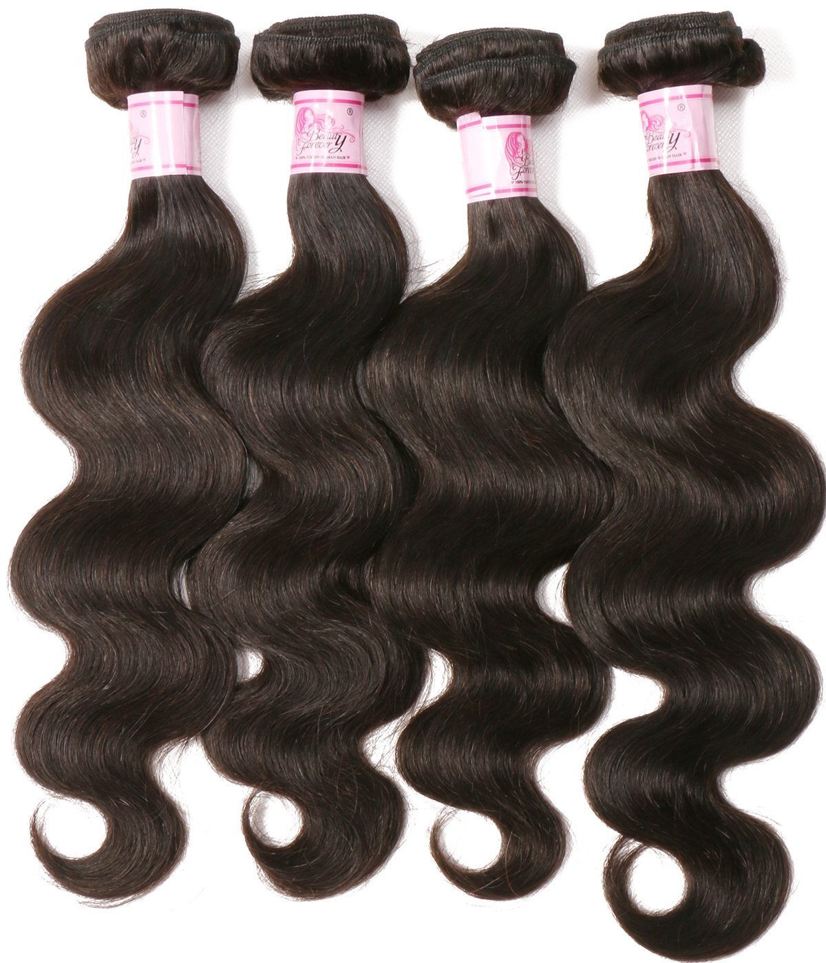 Beauty Forever Indian Body Wave Hair 3 Bundles Hair Extensions 100% Unprocessed Human Virgin Hair Weaves Natural Color 95-100g/pc (8 10 12)