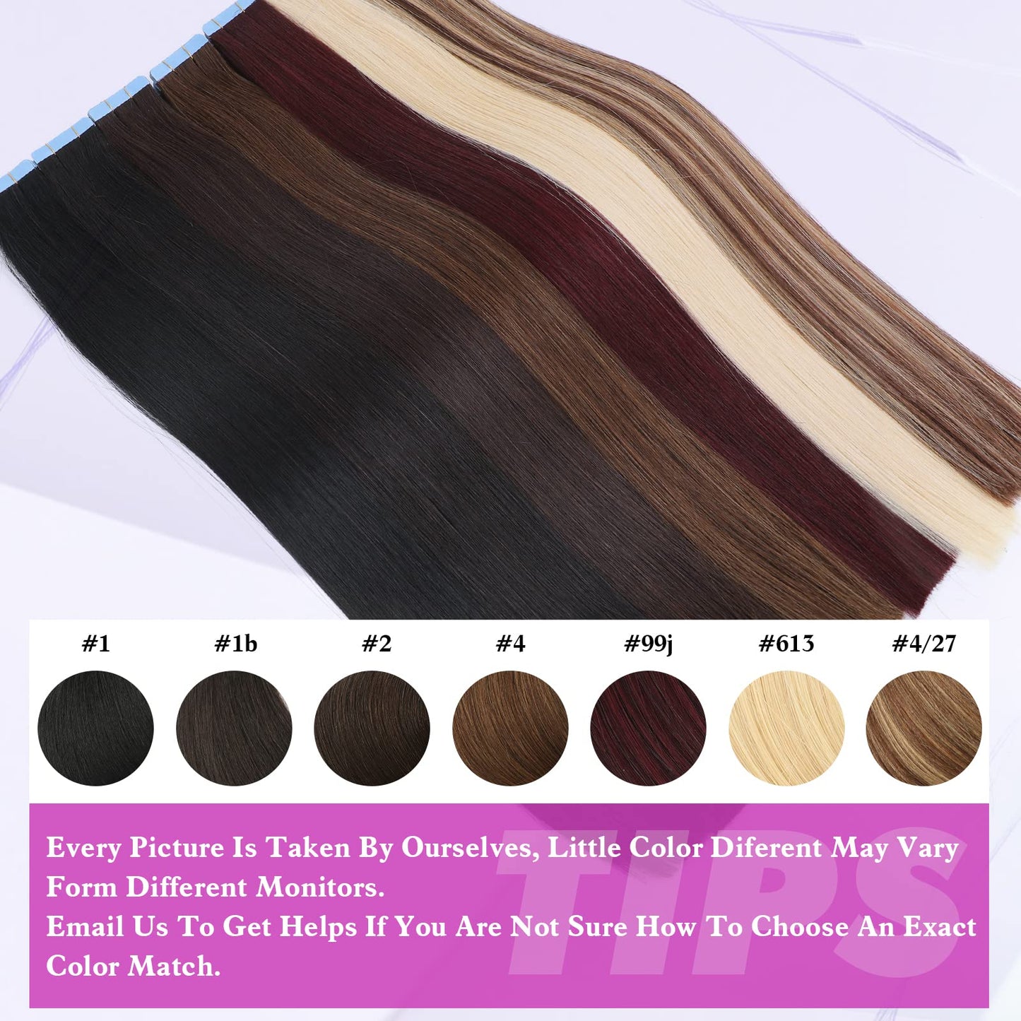 Tape in Hair Extensions Human Hair Burgundy Hair Extensions 22 Inch Glue in Brazilian Hair Double Sided Tape in Extension 20pcs Adhesive Tape ins Thick End 50g(22",#99J,50g)