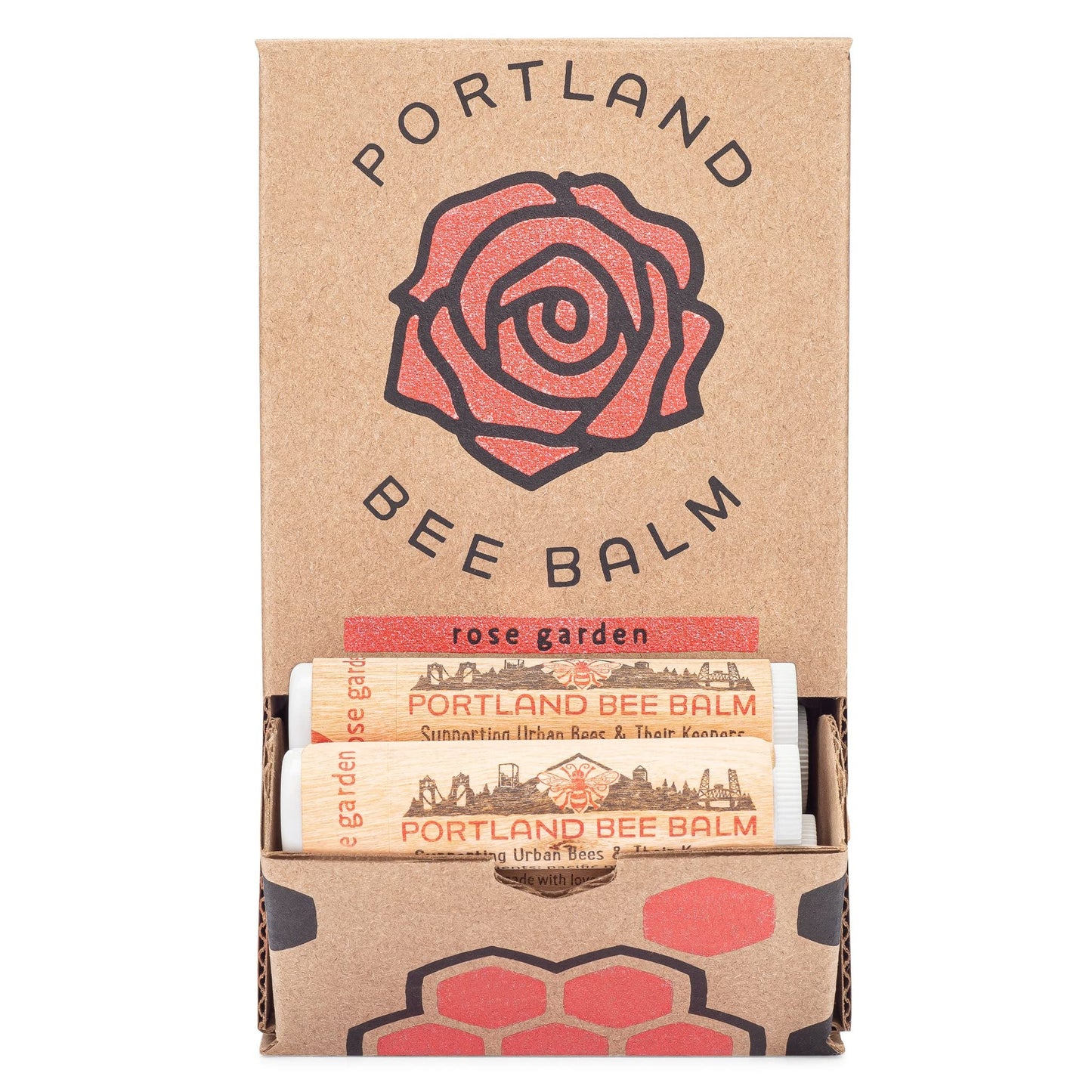 Portland Bee Balm All Natural Handmade Beeswax Based Lip Balm, Rose Garden 24 Count