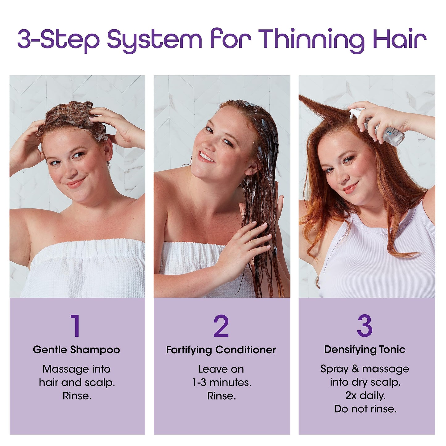 NUTRI-OX Gentle Shampoo & Conditioner & Tonic | Thicker, Fuller-Looking Hair | Color Treated Hair | Peppermint | Clinically & Dermatologically Tested | 33.8 Fl Oz