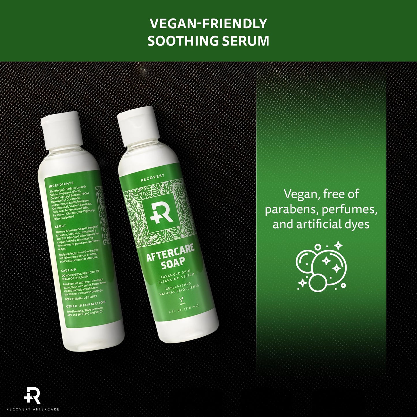 Recovery Aftercare - Aftercare Soap - Hydrating, Gentle Cleanser for Body Modification Aftercare - Natural Wash for Piercing & Tattoo Aftercare (4 oz)