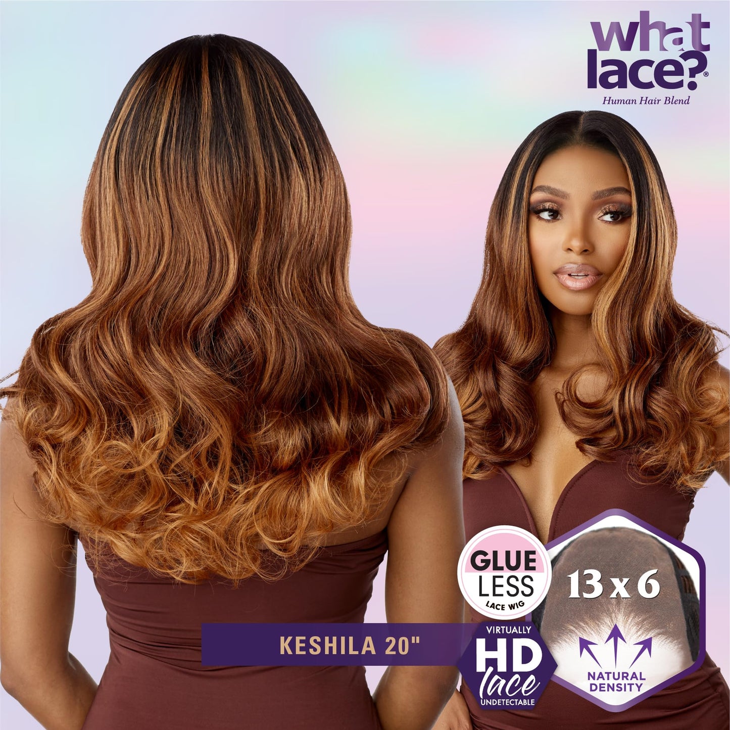 Sensationnel What Lace 13x6 Wigs - Human Hair Mixed Keshila 20-inch preplucked hairline - Whatlace HHM Keshila 20 Inch (COLORMELTCHOCOLATE)