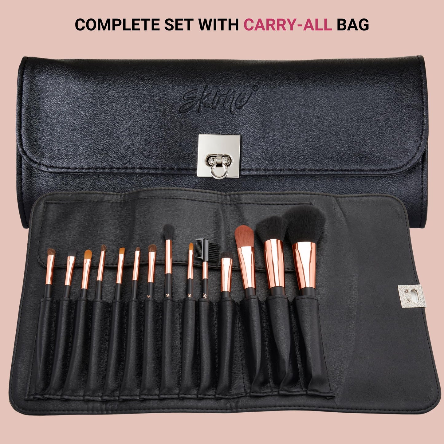 Professional Makeup Brush Set - Skone Luxe Pro Makeup Brushes, 14 pc Set