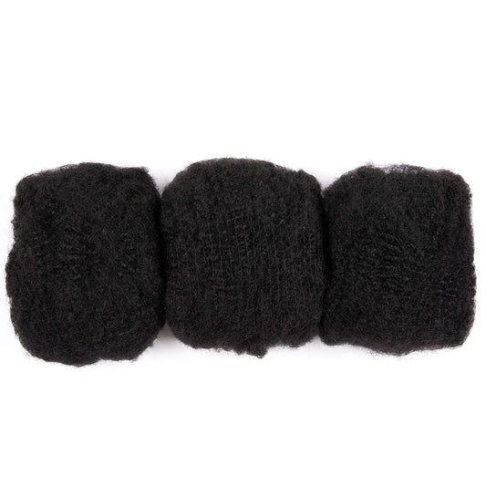 Originea 3 Bundles 12 inch Afro Kinkys Bulk Human Hair for Dreadlocks and Twist Braiding Full Head Human Hair Soft Afro Kinky Curly Hair Bulk for Dreads DIY 6inch can only Dreadlocks (1B#, 12 12 12)