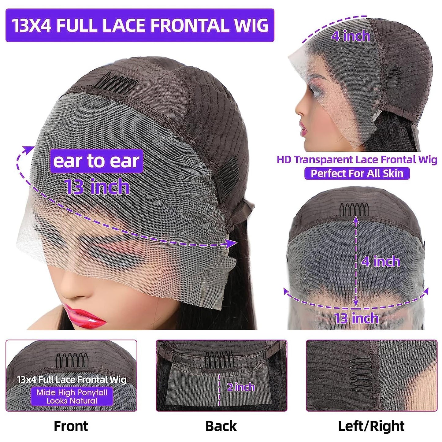 ONECHULY Water Wave Lace Front Wigs Human Hair 180% Density Pre Plucked with Baby Hair 13x4 Hd Transparent Water Wave Lace Frontal Wigs 22Inch Wear and go Glueless Wet and Wavy Wig for Women