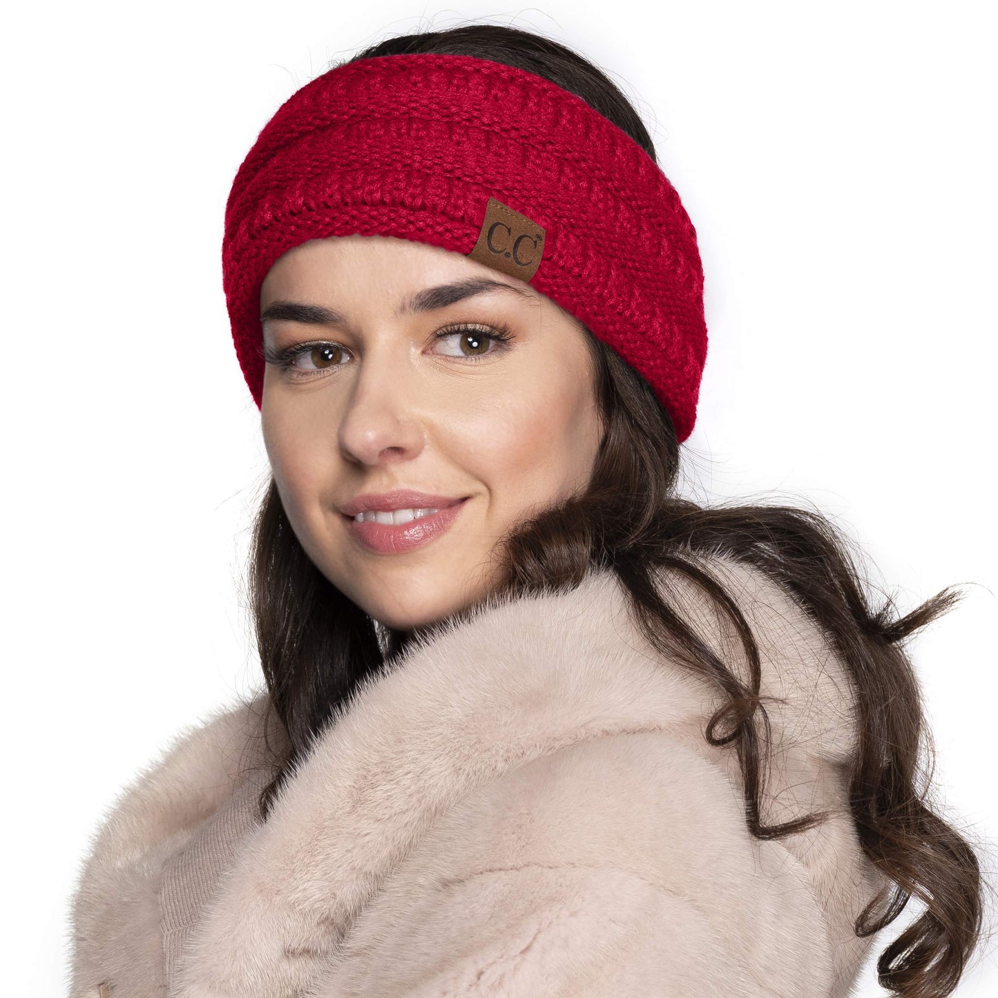 C.C Exclusives Solid Ribbed Headwrap (HW-21) (Red)