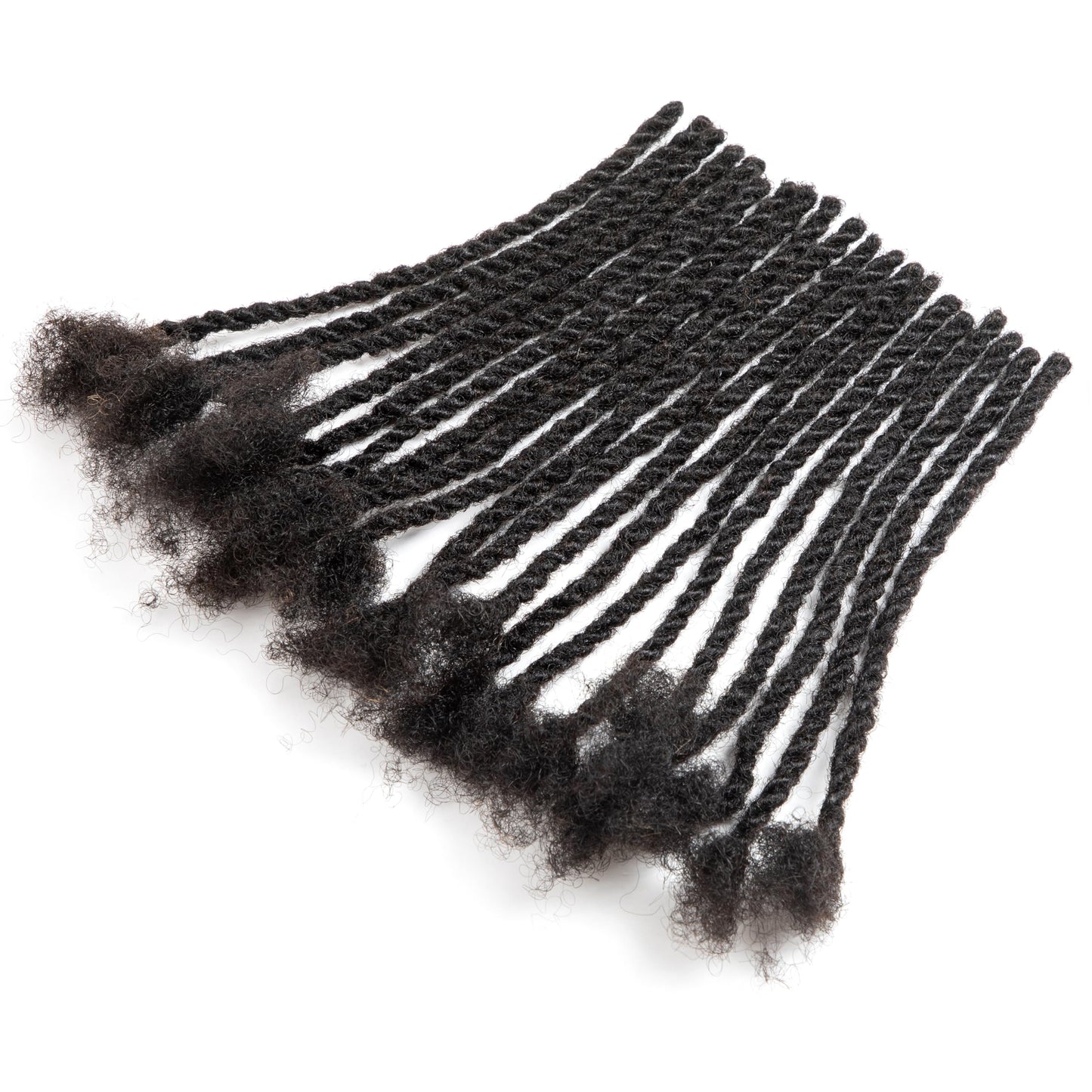 Teresa 0.6cm Width Starting Locs with Two Strand Twists Human Hair Dreadlocks Styled Retwisting Starter Loc Extensions Human Hair For Men and Women (1B/30 Strands, 8 Inch)