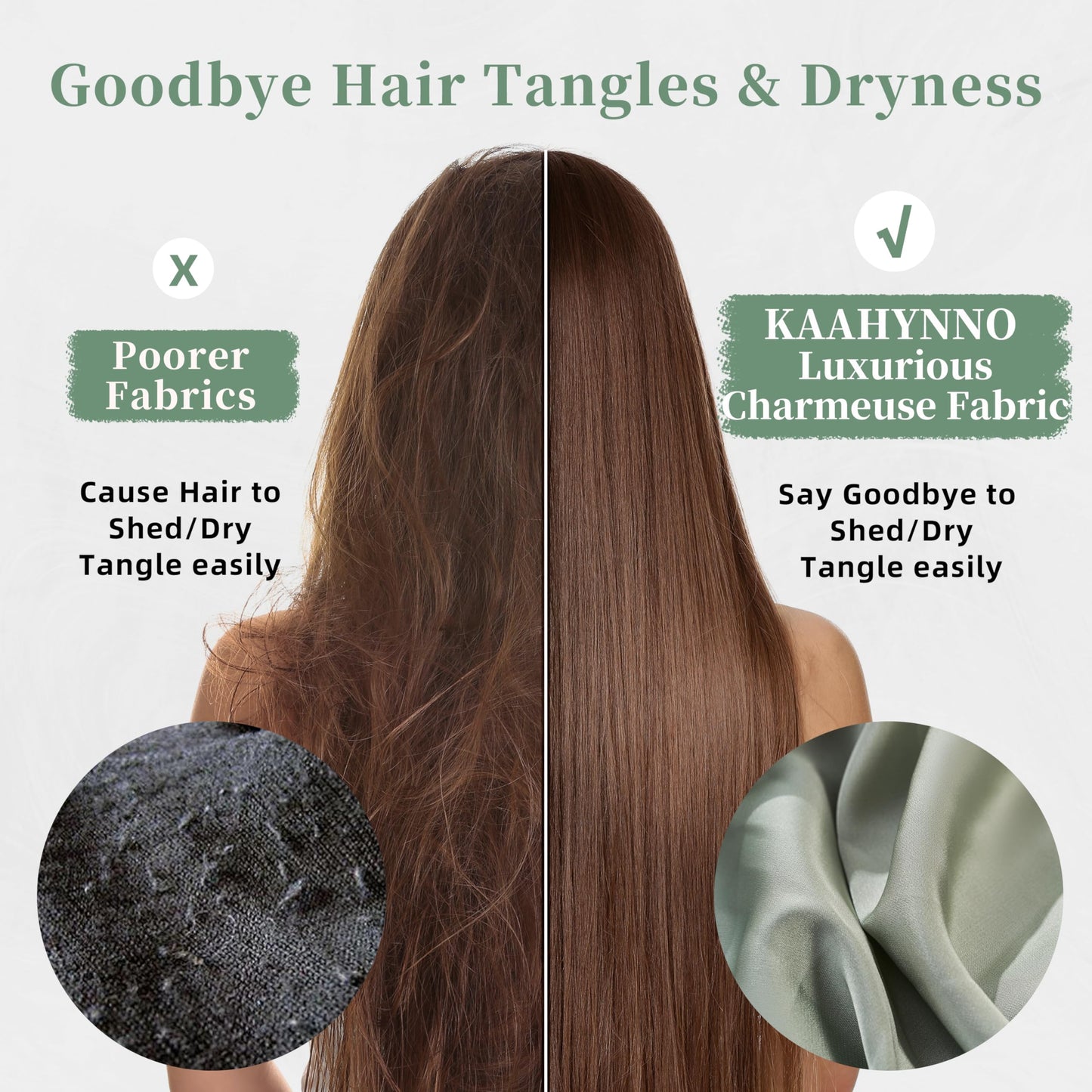 Adjustable Silk Satin Bonnet for Sleeping Hair Wrap, Double Layer Sleep Cap, Night Turban for Large Long Curly Braid Women Men Hair - Matcha Green