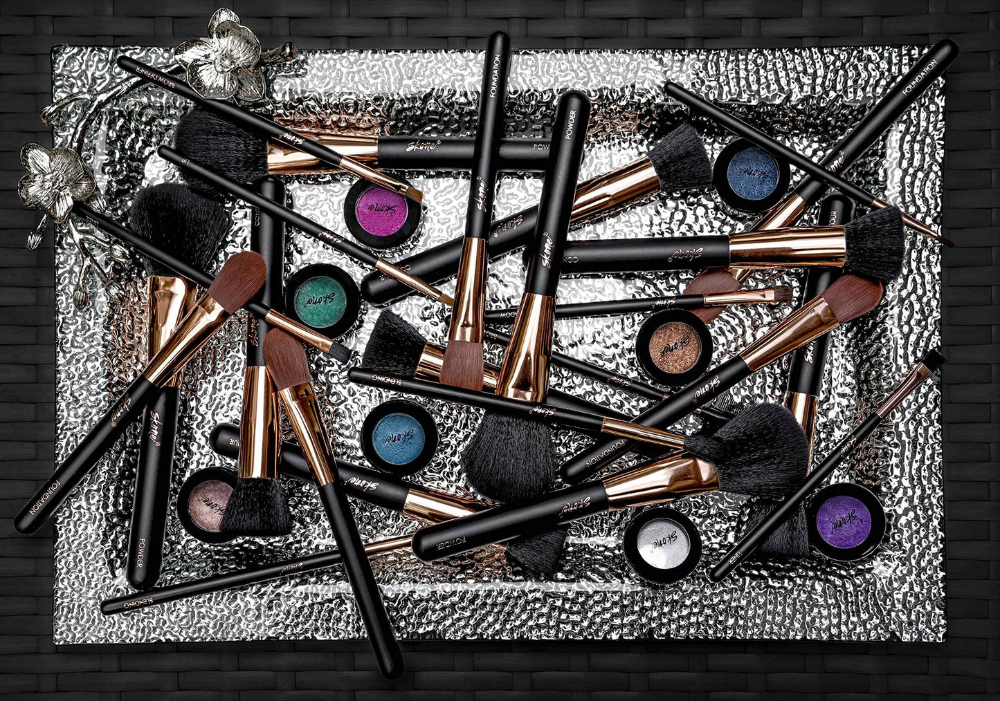 Professional Makeup Brush Set - Skone Luxe Pro Makeup Brushes, 14 pc Set